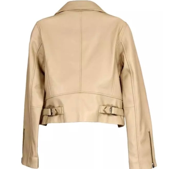 J Crew Collection Leather Motorcycle Jacket NEW - Picture 3 of 4